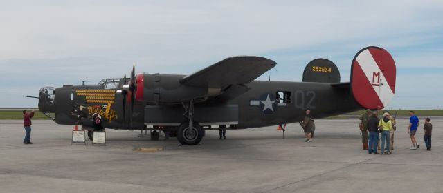 N224J — - The Consolidated construction number of B-24J Liberator N224J Witchcraft is 1347. Its original Army Air Force serial number was 44-44052. It was delivered to the Royal Air Force as a Liberator B. VII. After its tour of duty in the RAF it was transferred to the Indian Air Force. In the 1970s. The Collings Foundation bought it in 1986 and returned it to flight-worthy status in August 1989. Its civil registration is N224J.