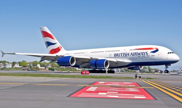 Airbus A380-800 (G-XLEH) - BA213 SUPER Landing RWY 22L