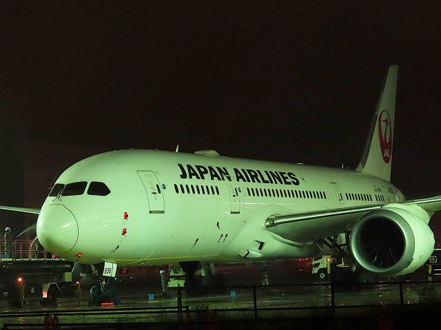 Boeing 787-8 (JA836J) - I took this picture on Jul 17, 2019.br /During the light rain at 3 am on this day, all the staff were washing the plane.