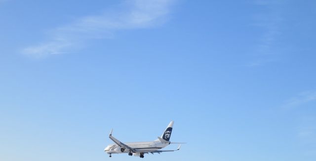 Boeing 737-800 (N551AS) - An Alaska Airlines Boeing 737-800 landing at Philadelphia International Airport (KPHL) on February 17, 2014.