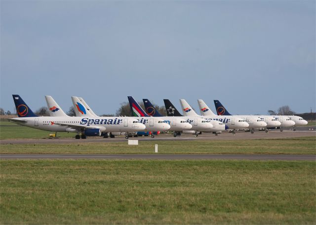 Airbus A320 (EI-EUB) - Spanair aircraft in storage at Dublin, Ireland after the demise of the carrier