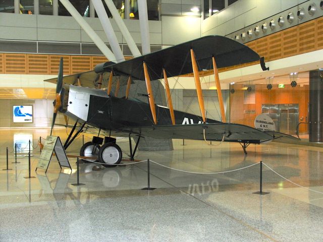 — — - Avro 504K (Replica)br /The first aircraft owned by QANTAS, registration G-AUBG.br /Manufactured in 1920, England. Assembled in Australia.br /Enter service: 1921br /Photo: 29.05.2004