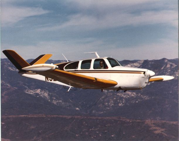 N5254C — - Im flying in formation flight with another Bonanza over Southern California in my dads N5254C 1950 B-35 Bonanza in 1981.