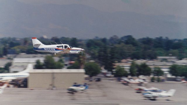 Rockwell Commander 114 (N1008R) - 1978 Rockwell Commander 112 TC-A. Photo was taken from the catwalk of the control tower at Van Nuys Airport in 1992. I had the pleasure of flying this airplane quite a bit in the early 90s before it was sold. The new owner then unfortunately crashed on final in Independence, CA in 1996 and the aircraft was a total loss. The tail number N1008R now belongs to a Mooney.