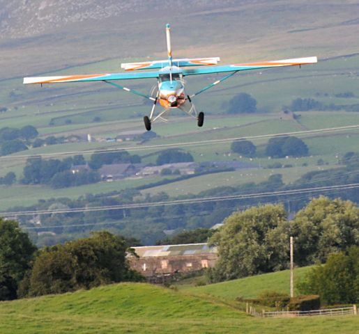 F-GODZ — - Pilatus Turbo Porter  F-GODZ  falls like a stone onto its home field in Lancashire , England after  dropping its cargo of thrill seeking parachutists.