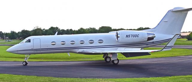 Gulfstream Aerospace Gulfstream IV (N570DC) - Lebanon, TN -- This photograph was taken at Lebanon Municipal Airport (M54) at runway 19. This photo was snapped quickly with my camera phone.