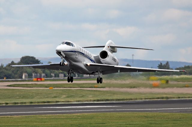 Cessna Citation X (D-BOOC) - One of a number of business jets at Manchester on 26 August 2017 departing.