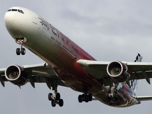 Airbus A340-600 (A6-EHJ) - The Eithad F- 1 Special Livery is the best of all the Grand prix liveries IMO.