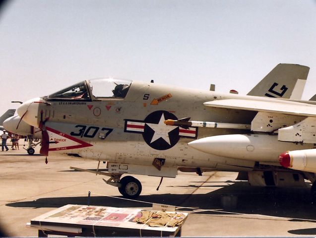 VOUGHT TA-7 Corsair 2 — - KNLC - A7 at Lemoore NAS Airshow 1984. Pilot name shows LT.C C Shwartzbaugh as Ship 307 from the USS Constellation unsure on the VA-14  unit number.