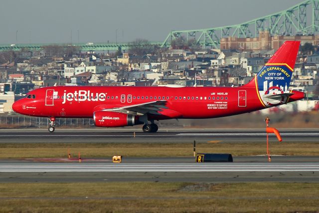 Airbus A320 (N615JB) - Blue Bravest departing to Ft. Meyers