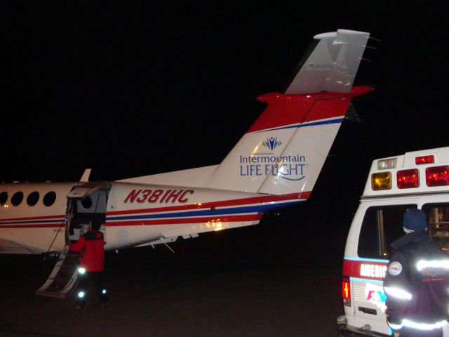 Beechcraft Super King Air 200 (N381HC) - In Bozeman, MT, to transport a critical pediatric patient to Salt Lake City.