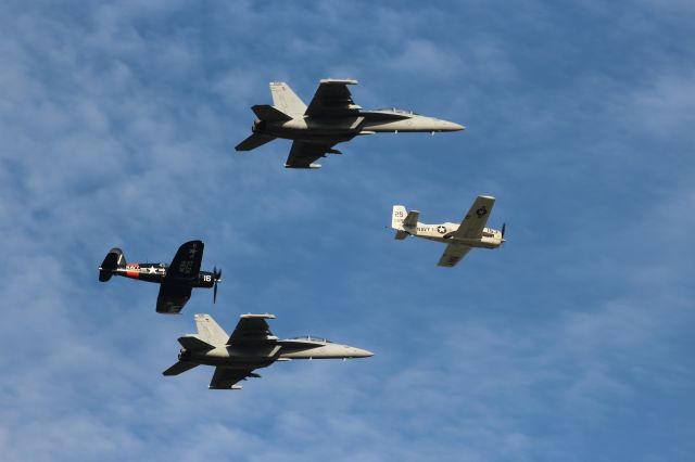 VOUGHT-SIKORSKY V-166 Corsair (AMU1946) - Navy Heritage Flight with EA-18 Growlers.