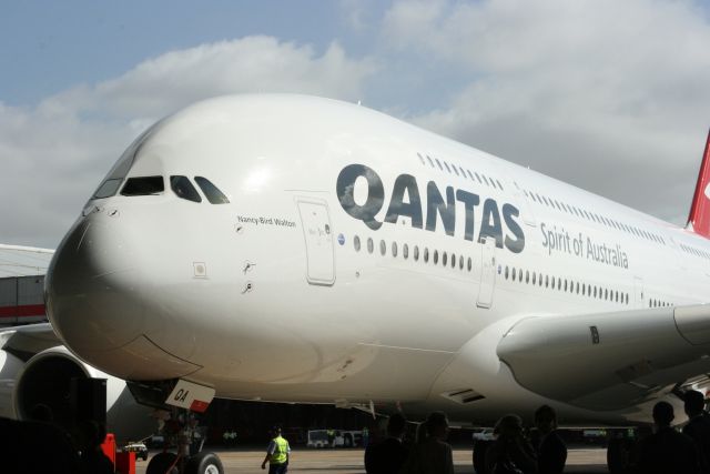 Airbus A380-800 (VH-OQA) - Qantas taking delivery of it,s first A380. Nancy-Bird Walton. 2008