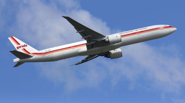 BOEING 777-300 (PK-GIK) - Retro colors.