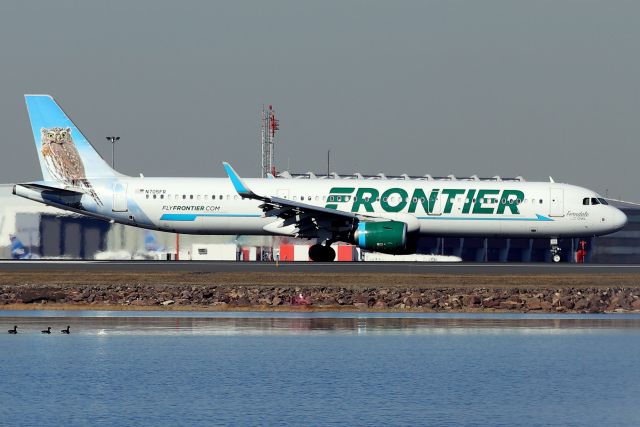 Airbus A321 (N705FR) - 'Ferndale the Pygmy Owl' arriving from Orlando