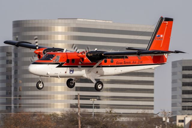 De Havilland Canada Twin Otter (C-GKCS) - Arriving for a fuel stop in very gusty conditions on the way up from Antarctica to Canada.