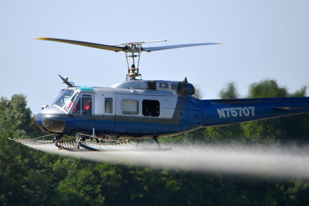 Bell UH-1V Iroquois (N75707) - Another Vietnam War veteran now working the fields of NE Arkansas. May 2012