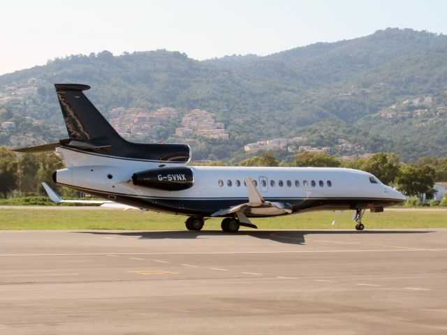 Dassault Falcon 7X (G-SVNX) - Taxiing out for departure runway 17.
