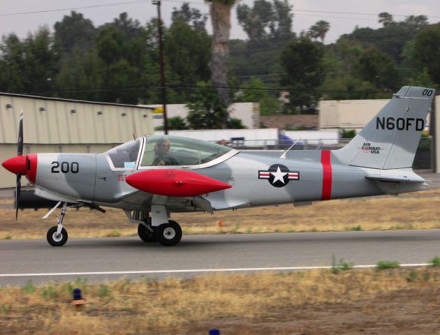 SIAI-MARCHETTI Warrior (N60FD) - Landing after opening flyover at Fullerton Airport day 5.9.2015.