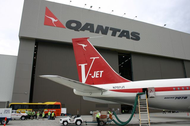 Boeing 707-100 (N707JT) - Outside the Qantas Hanger at Brisbane Airport - 15th November 2005