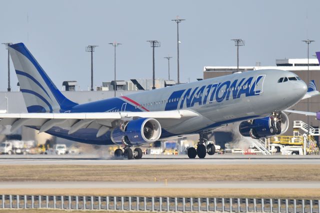 Airbus A330-200 (N819CA) - T.R.'s deployed just prior to touching down on 03-03-24 arriving from MBJ. It was awesome to hear and see the pilot do that, and hold the nose up like a fighter jock down the runway for several hundred feet.