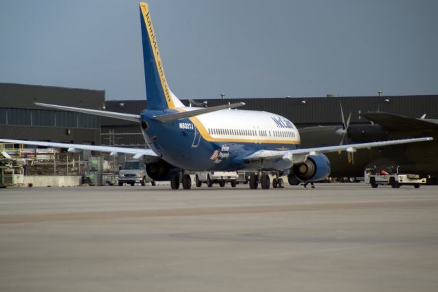 Boeing 737-700 (N802TJ) - John McCains Campaign Aircraft - on the day it was delivered to him.  This was at KIAD, which was shut down for about 10 minutes while this plane arrived.  Cindy McCain & entourage exited to awaiting vehicles.  John McCain was not on this delivery flight.