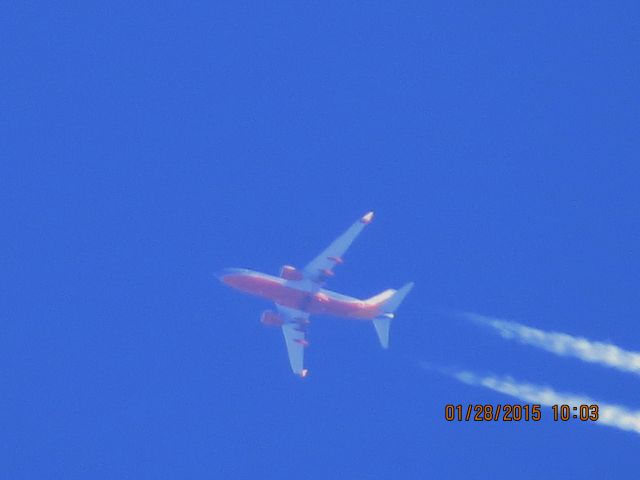 Boeing 737-700 (N907WN) - Southwest Airlines flight 508 from ATL to DEN over Southeastern Kansas at 38,000 feet.