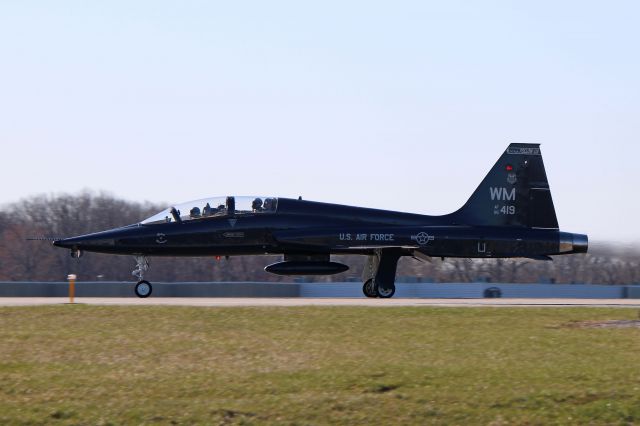 Northrop T-38 Talon (6510419) - A USAF T-38, named “Spirit of Windsor”, from the 393d Bomb Squadron, 509th Bomb Wing, Whiteman AFB, MO, departing RWY 6L on 20 April 2018.