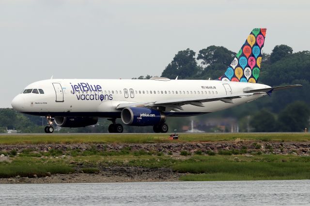 Airbus A320 (N648JB) - JBU 393 to Denver cleared for take-off on 22L