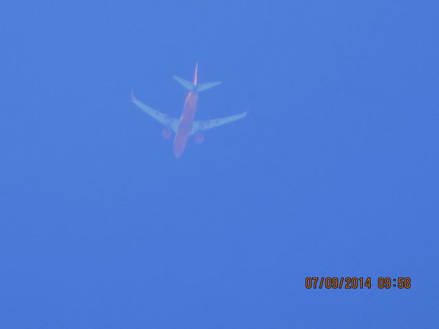 Boeing 737-700 (N771SA) - SWA flight 3345 from ORD to OKC at 37,999 feet over Baxter Springs KS. (78KS)