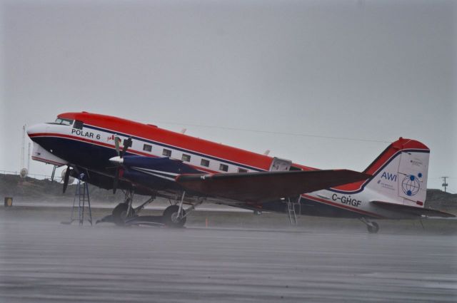 Douglas DC-3 (turbine) (C-GHGF) - Raining today In Iqaluit, Nunavut on July 3, 2015 1943 Douglas DC3 Basler BT-67 turbine turbo props Kenn Borek Air.