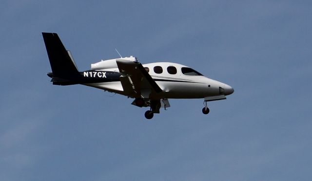 Cirrus Vision SF50 (N17CX) - A Cirrus Vision SF50 on final to Runway 36R at Carl T. Jones Field, Huntsville International Airport, AL - March 13, 2018.