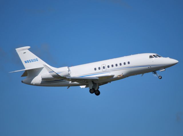 Dassault Falcon 2000 (N855DG) - DOLLAR GENERAL CORP departing runway 20 at KJQF - 5/27/12