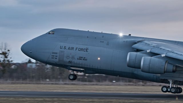 LOCKHEED C-5 Super Galaxy (86-0025) - C-5M Super Galaxy "Spirit Of Global Reach" taking off after first ever visit of C-5 at Poznan Airport. 03.13.2021