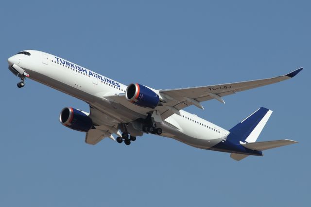 Airbus A350-900 (TC-LGJ) - 05/12/2022: br /Originally painted with Aeroflot livery, than the sale was canceled and delivered to THY.br /First picture of this plane in Israel, as it was climbing from runway 26, en-route to Istanbul (IST).