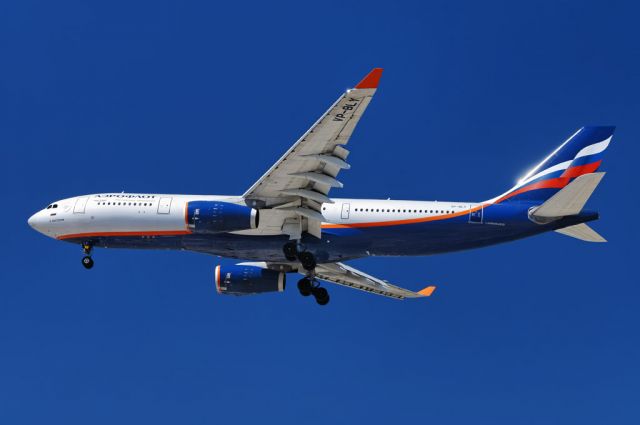 VP-BLY — - An Aeroflot operated Airbus A330-200 series widebody jet on final approach to the Los Angeles International Airport, LAX, Westchester, Los Angeles, California