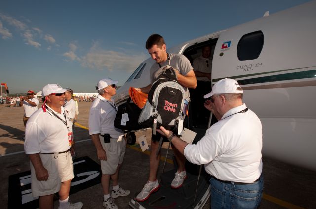 CSOA — - Cessna Special Olympics Airlift 2010 - http://flightaware.com/airlift/ - Airlift and Athletes arriving in Lincoln, Nebrasks on July 17, 2010.  Photos Courtesy Cessna Aircraft Company