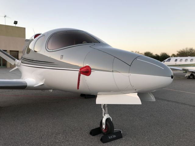 Cirrus Vision SF50 (N707SN) - Seeing the Cirrus Vision Jet more often here at KVGT.  Parked here in transient in front of the temporary terminal. 