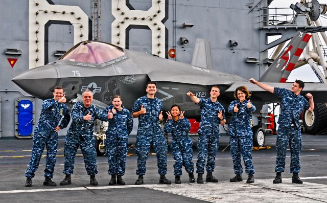 Lockheed F-35C — - Lockheed Martin F-35C Lightning II CF-05 Carrier Variant Air Test and Evaluation Squadron 23 (VX-23) USS Nimitz (CVN-68) - Monica Elise Del Coro <br>Photo: USS Nimitz<br>November 11, 2014 (TDelCoro)