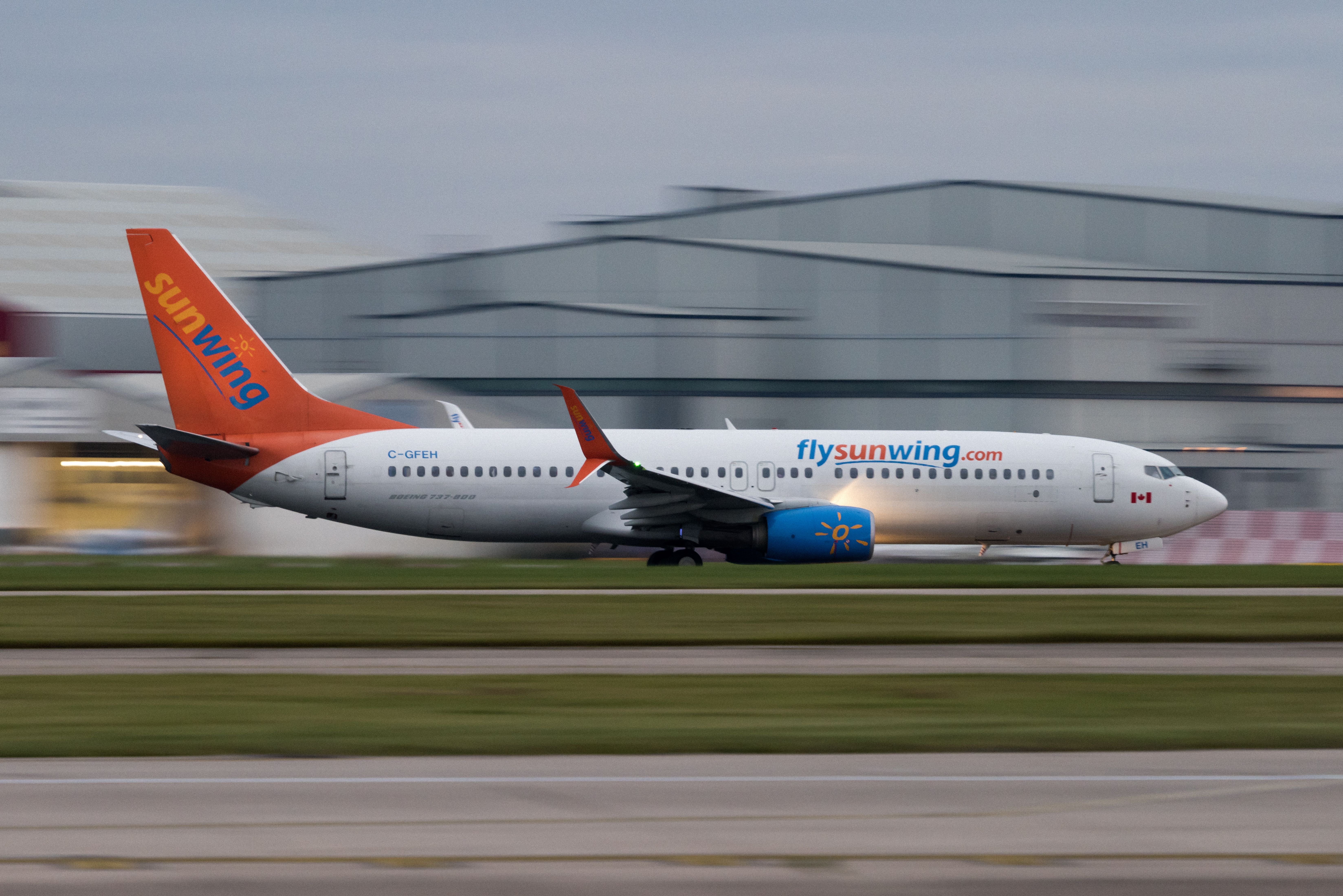 Boeing 737-800 (C-GFEH) - Sunwing 's B738 departure from Manchester Airport -05.10.19