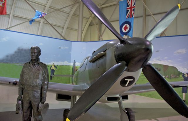 — — - Spitfire display at Canadian Warplane Heritage Museum, Hamilton Ontario.