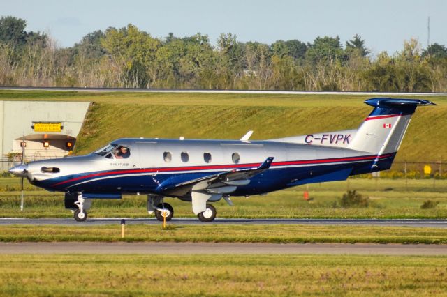 Pilatus PC-12 (C-FVPK) - 1998 Pilatus PC-12 (opby Private Air Inc) arriving into the FBO Ramp in Buffalo NY (KBUF) from Waterloo ON (CYKF)br /br /** Current paint-scheme as of 09/11/2020 **