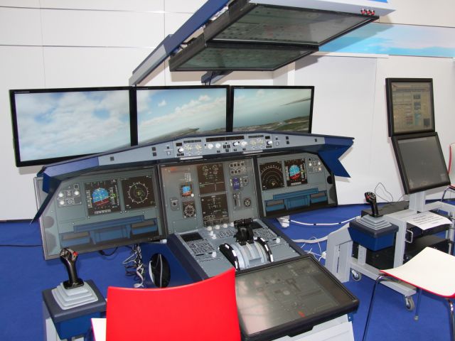 — — - A320-200 fixed base flight trainer. On display at Paris Airshow 2011.