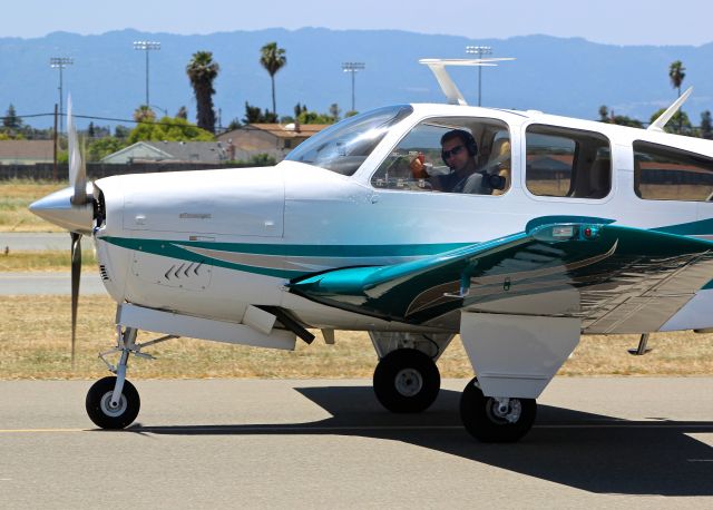 Beechcraft 35 Bonanza (N23674) - Locally-based Beech Bonanza V35 taxing in at Reid Hillview. Thanks for the wave!