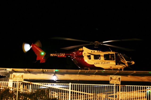 KAWASAKI EC-145 (N145SU) - Right after dropping a young patient off at Marian Medical Center in Santa Maria, CA.