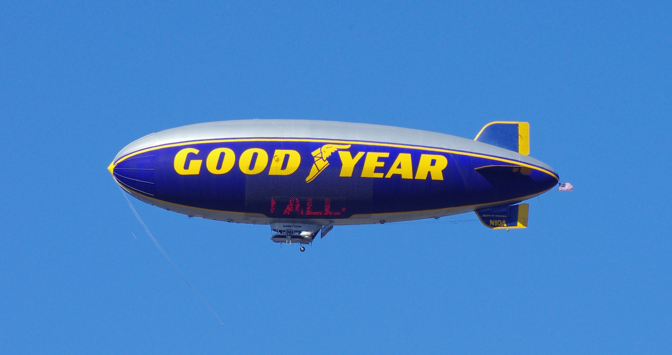 Unknown/Generic Airship (N10A) - PASADENA, CALIFORNIA, USA-JANUARY 01, 2012: Seen flying over Pasadena in preparation for the Tournament of Roses Parade is the Goodyear Blimp "Spirit of America."