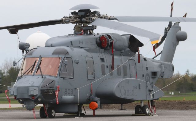Sikorsky Helibus (14-8802) - Royal Canadian Air Force Lockheed CH-148 “Cyclone” 148802 at YOW on 4 May 23.  Aircraft was being ferried from 423 “Eagle” Maritime Helicopter Squadron of 12 Wing, CFB Shearwater, Nova Scotia, to its new home with 443 “Hornet” Maritime Helicopter Squadron, based at Patricia Bay, British Columbia.  The cross-Canada transit included outreach visits to several communities.