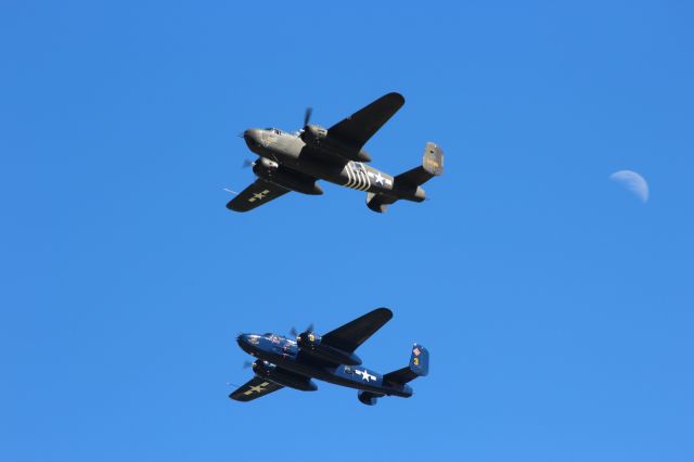 North American TB-25 Mitchell (N34380) - B-25s with the Moon at Oshkosh 2017.