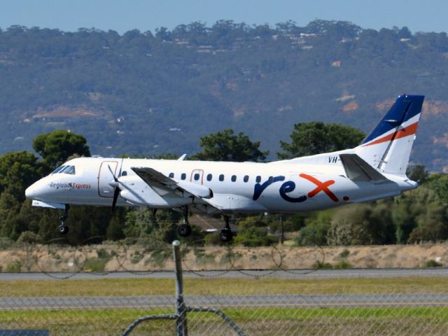 Saab 340 (VH-OLM) - Seconds from touch down on runway 05. Thursday 12th April 2012.