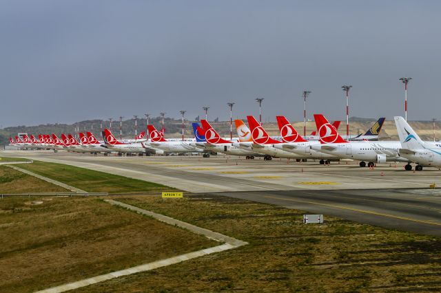 Boeing 737-800 (TC-TLA) - 7th October, 2020: Line up of unused aircraft parked on the apron at İstanbul Havalimanı (Istanbul New Airport) in the middle of COVID-19 global pandemic. (See http://www.planexplorer.net/Xploregallery/displayimage.php?pid=1723 )